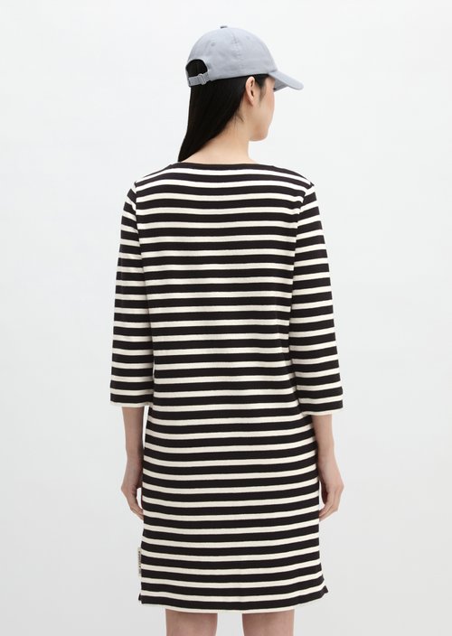 Striped jersey dress loose — Black
