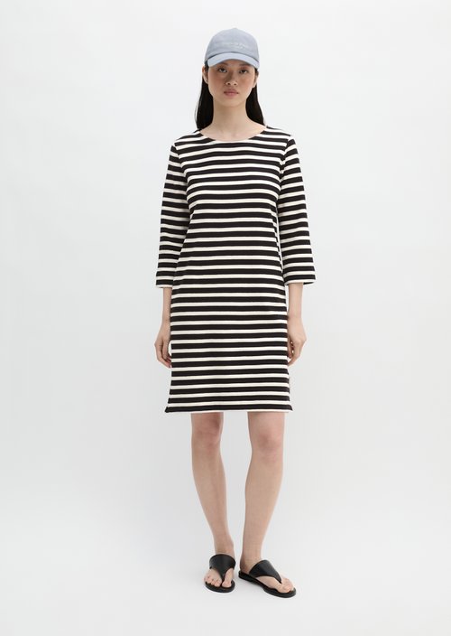 Striped jersey dress loose — Black
