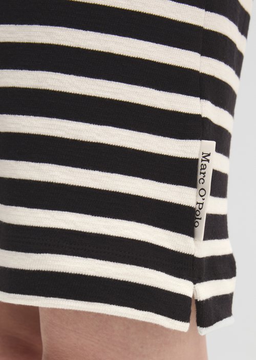 Striped jersey dress loose — Black