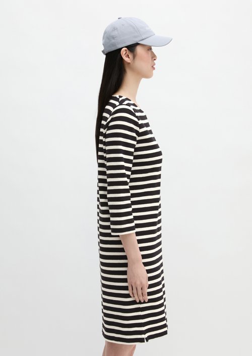 Striped jersey dress loose — Black