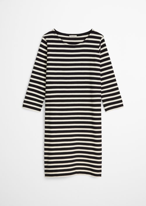 Striped jersey dress loose — Black