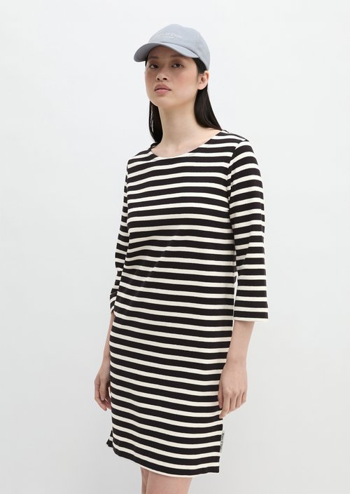Striped jersey dress loose — Black