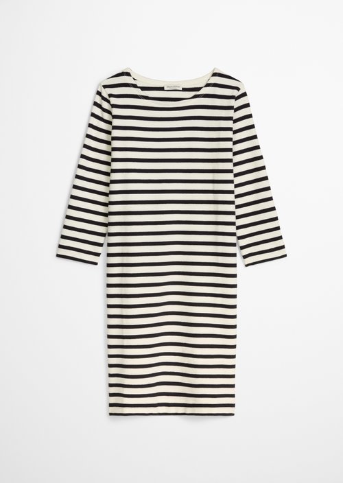 Striped jersey dress loose — Offwhite