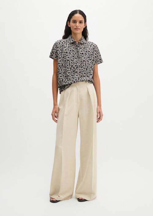 Regular jersey polo blouse — Black