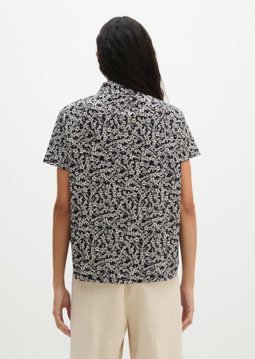 Regular jersey polo blouse — Black