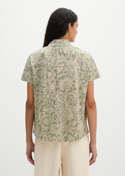 Regular jersey polo blouse — Light Green