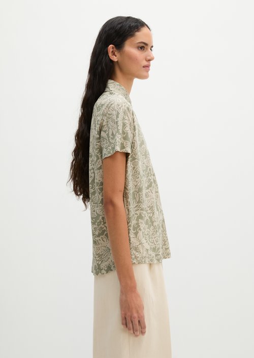 Regular jersey polo blouse — Light Green