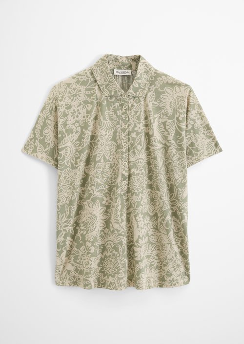 Regular jersey polo blouse — Light Green