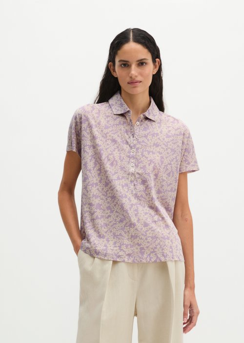 Regular jersey polo blouse — Light Pink