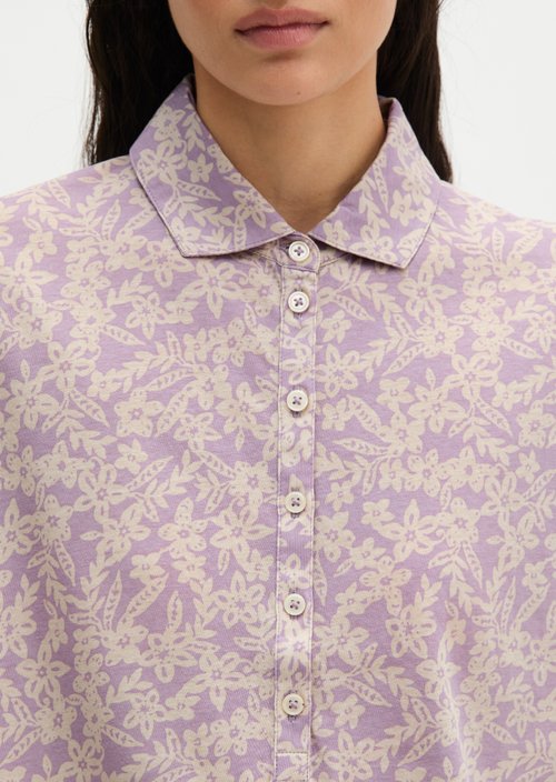 Regular jersey polo blouse — Light Pink