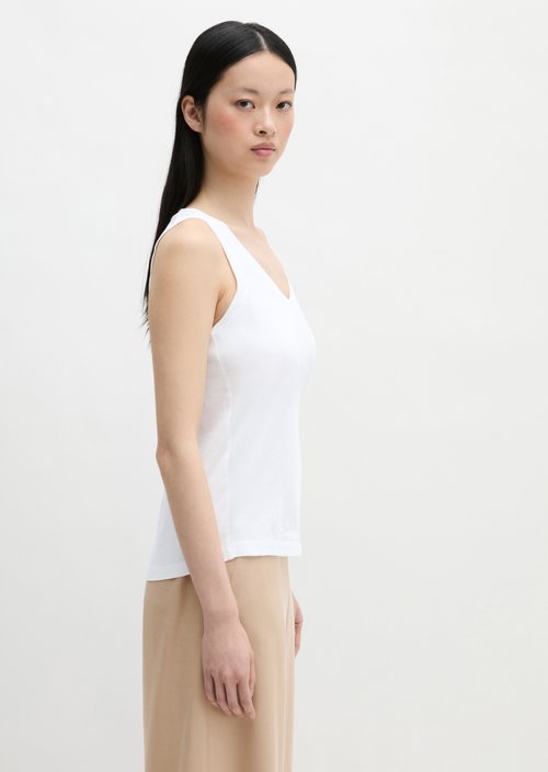 Regular sleeveless T-shirt — White