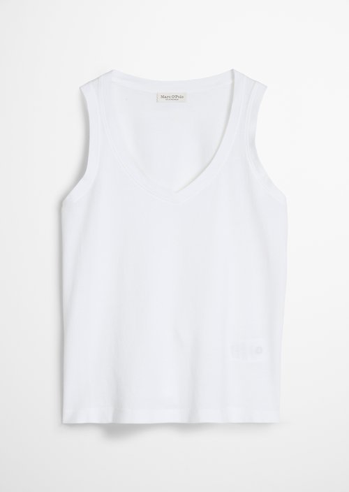 Regular sleeveless T-shirt — White
