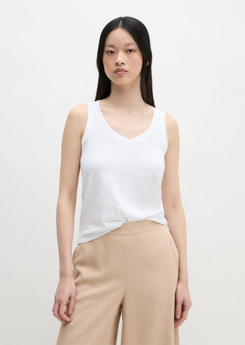Regular sleeveless T-shirt — White