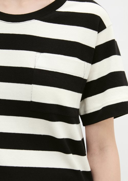 Striped T-shirt loose — Dark Blue