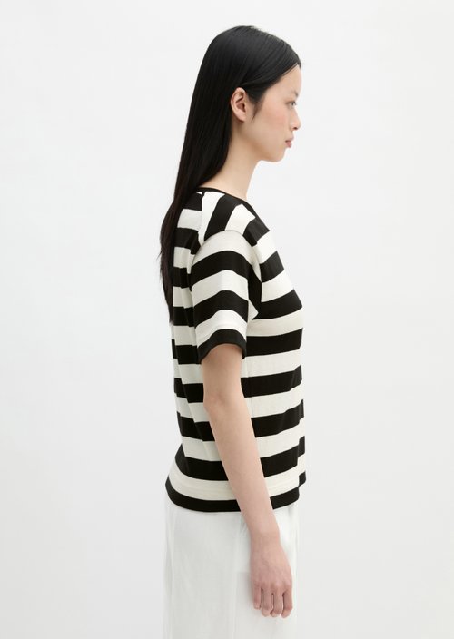Striped T-shirt loose — Dark Blue