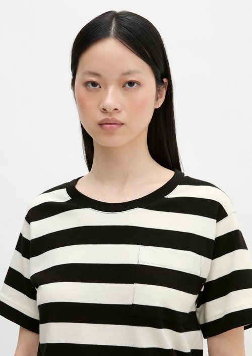 Striped T-shirt loose — Dark Blue