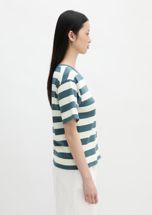 Striped T-shirt loose — Light Blue