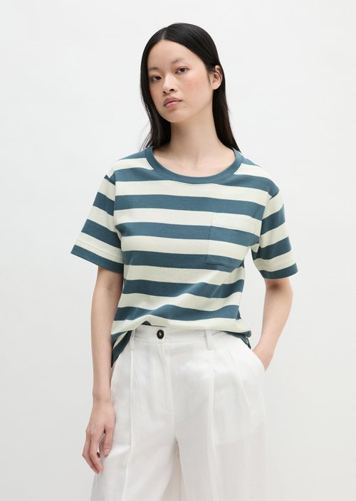 Striped T-shirt loose — Light Blue
