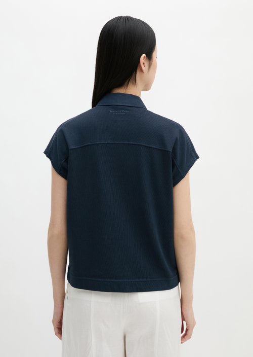 Loose polo shirt — Deep Night Blue