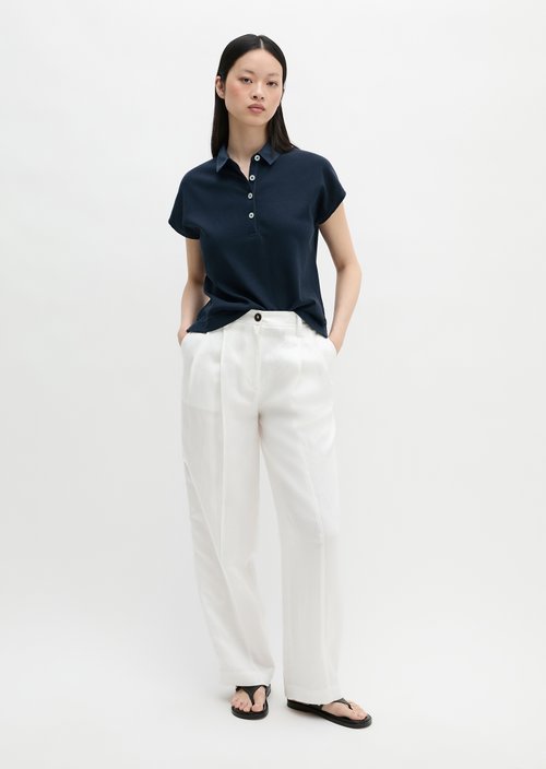 Loose polo shirt — Deep Night Blue