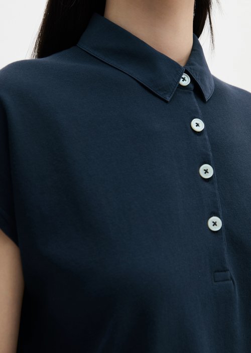 Loose polo shirt — Deep Night Blue