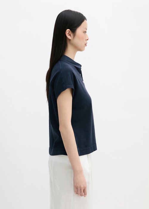 Loose polo shirt — Deep Night Blue