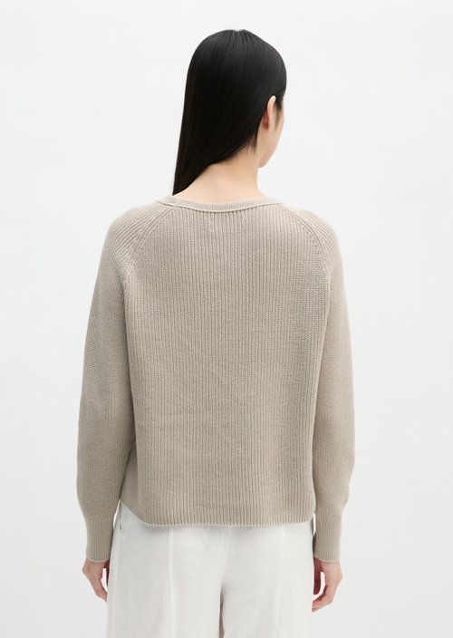 Round neck sweater loose — Linen Beige