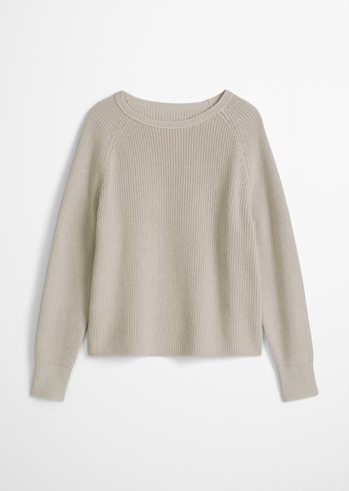 Round neck sweater loose — Linen Beige