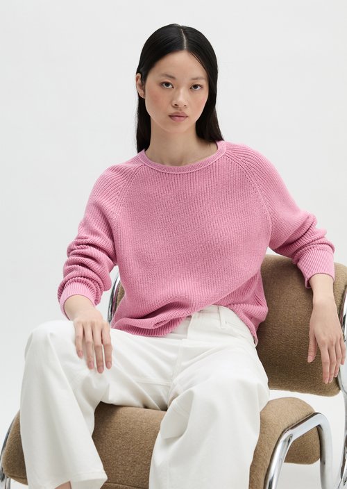 Round neck sweater loose — Mellow Rose