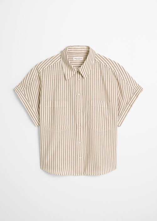 Relaxed striped blouse — Light Beige