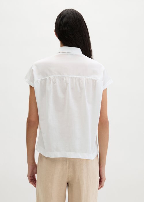 Jersey blouse wide — White Cotton