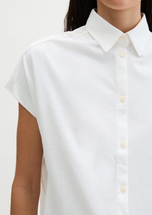 Jersey blouse wide — White Cotton