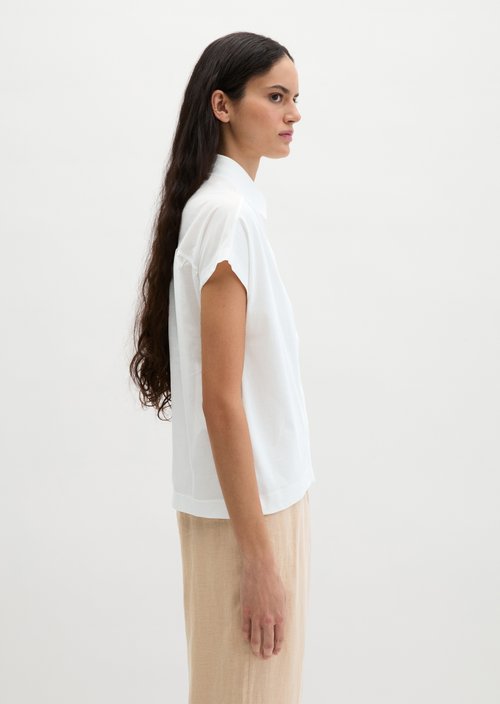 Jersey blouse wide — White Cotton