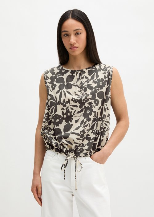 Loose T-shirt with drawstring — Medium Grey