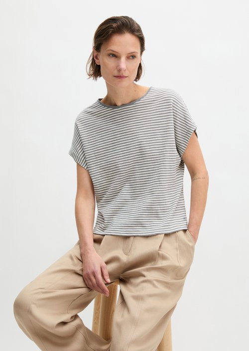 Regular striped T-shirt — Aqua