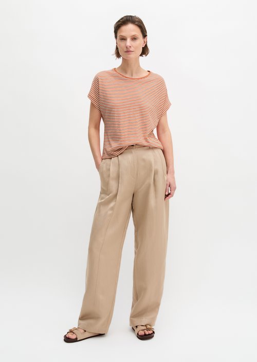 Regular striped T-shirt — Medium Orange