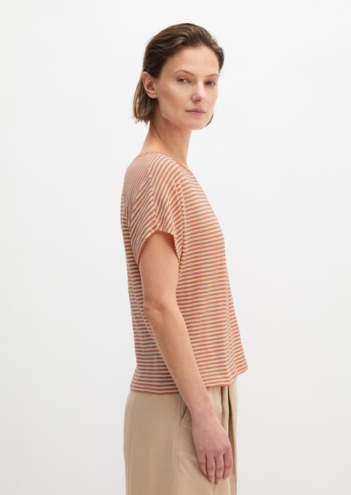 Regular striped T-shirt — Medium Orange