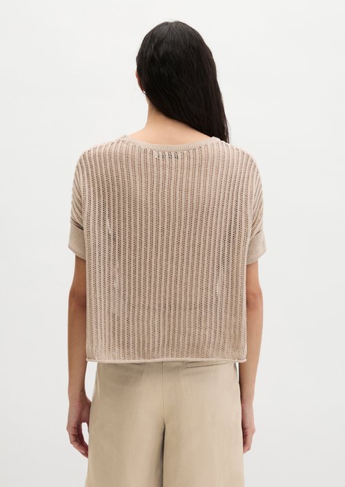 Short sleeve knitted sweater boxy — Sandpaper