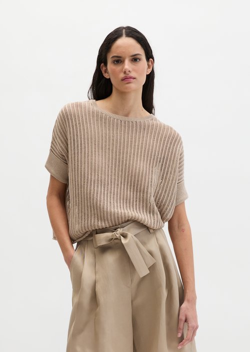 Short sleeve knitted sweater boxy — Sandpaper
