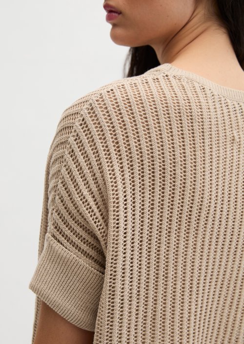 Short sleeve knitted sweater boxy — Sandpaper