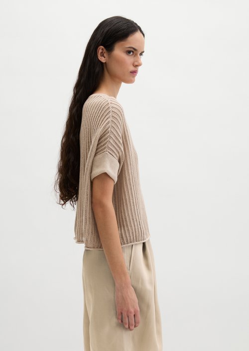 Short sleeve knitted sweater boxy — Sandpaper