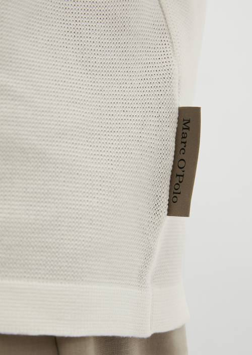 Feinstrickshirt DFB Travel Collection Silky White in Detailansicht