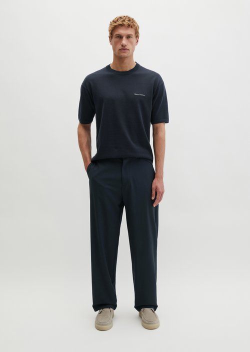 Fine knit shirt DFB Travel Collection — Deep Night Blue