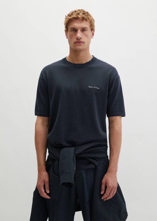 Feinstrickshirt DFB Travel Collection Deep Night Blue in Frontalansicht
