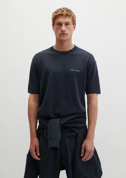 Fine knit shirt DFB Travel Collection — Deep Night Blue