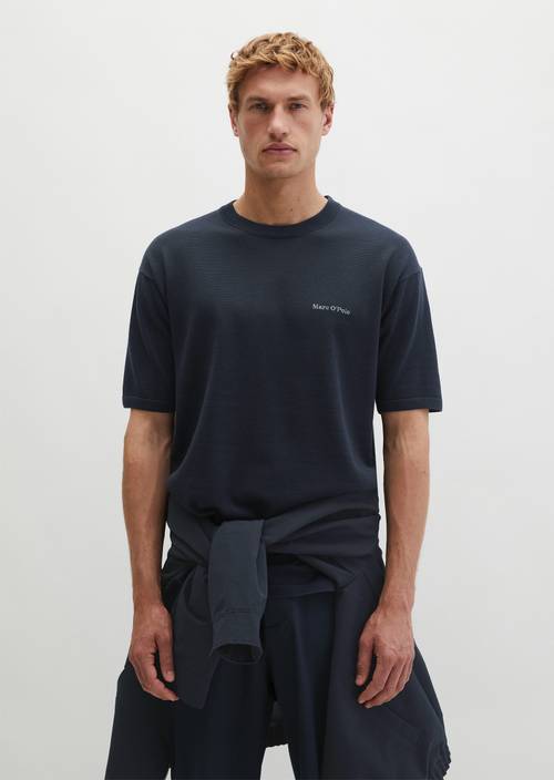 Pull à manches courtes Travel Collection Deep Night Blue en vue de face