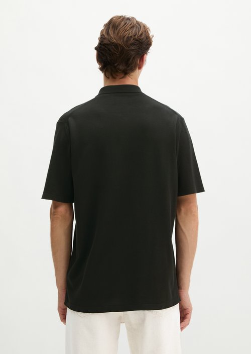Regular knit polo shirt — Black