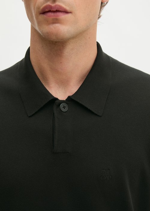 Regular knit polo shirt — Black