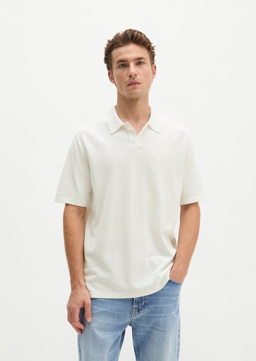 Regular knit polo shirt — Silky White