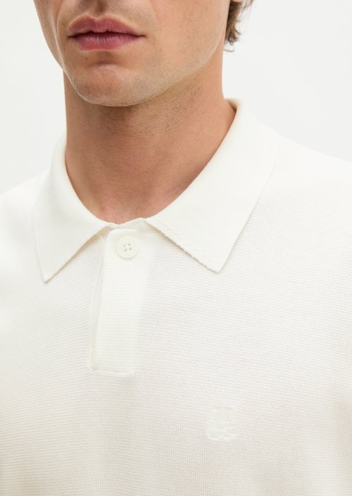Regular knit polo shirt — Silky White